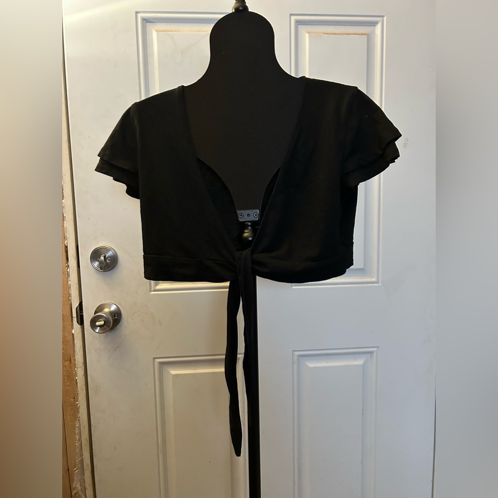 Terranova crop top cover up with front tie
